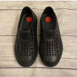 Skechers Kids Black Slip-On Water Shoes with Red Insole Accents